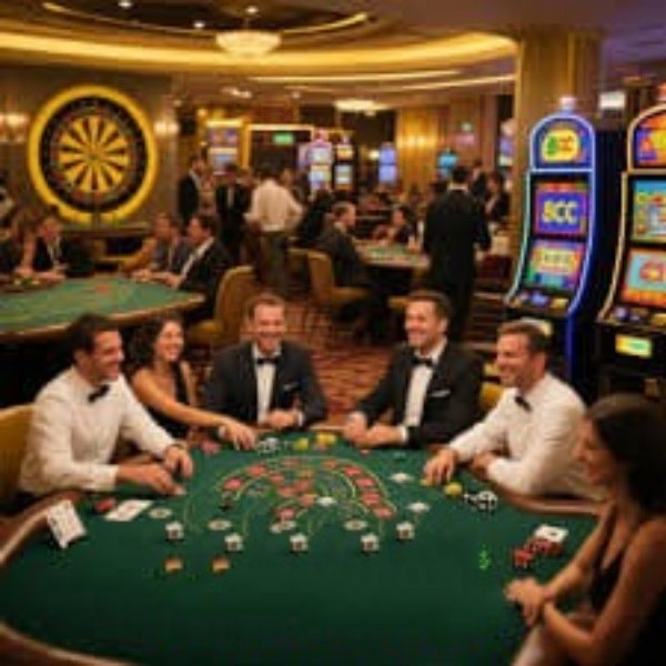 Baccarat table showing Banker and Player cards